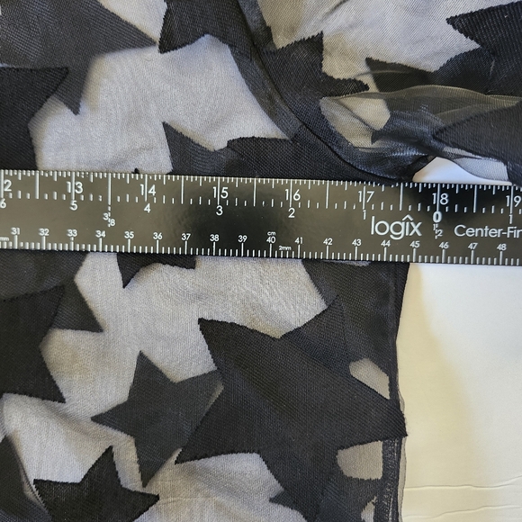 H&M Black Star Pattern Sheer Blouse Womens Size 6 - Picture 11 of 11